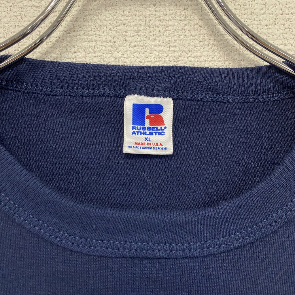 RUSSELL ATHLETIC　ラッセルアスレチック　半袖プリントTシャツ　シングルステッチ　ヴィンテージ　紺　ネイビー　XLサイズ　古着