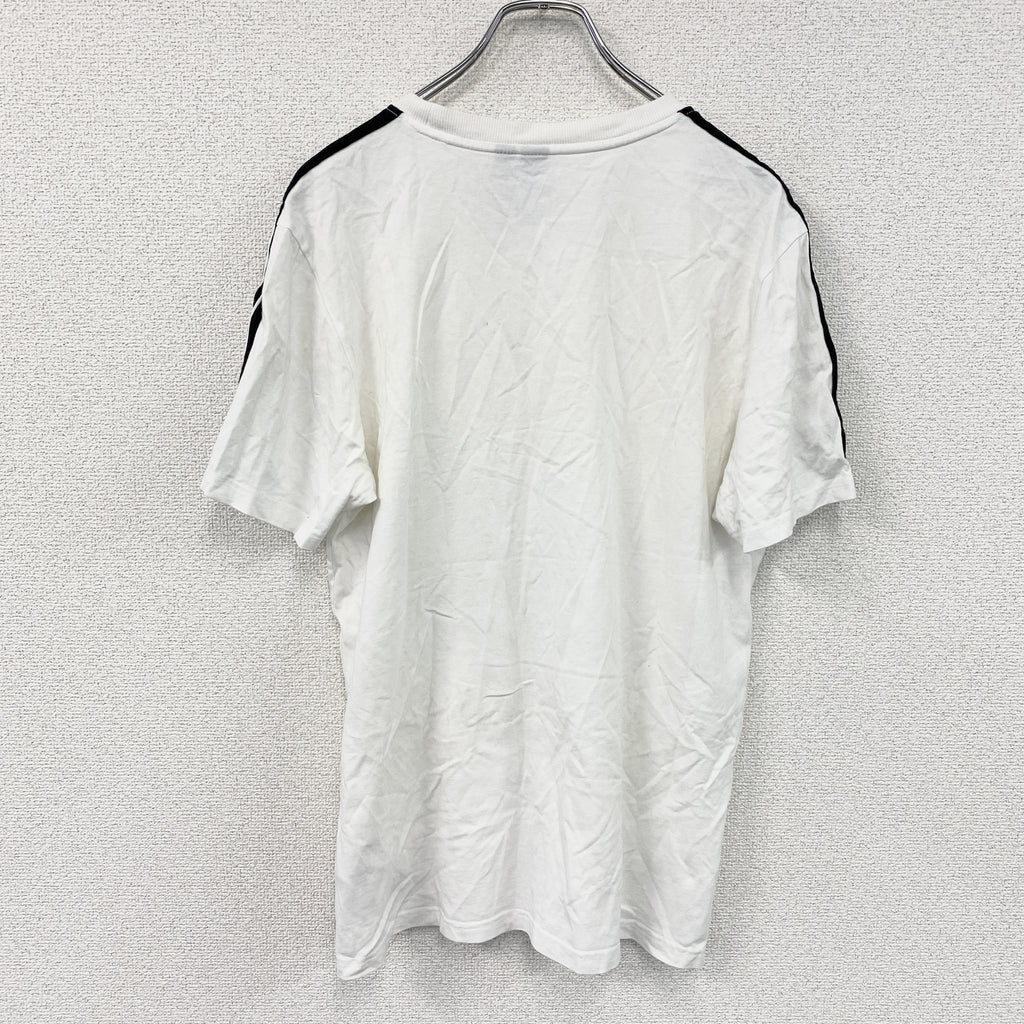 adidas　アディダス　半袖プリントTシャツ　白　ホワイト　XLサイズ　古着