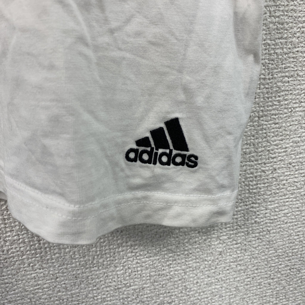 adidas　アディダス　半袖プリントTシャツ　白　ホワイト　XLサイズ　古着
