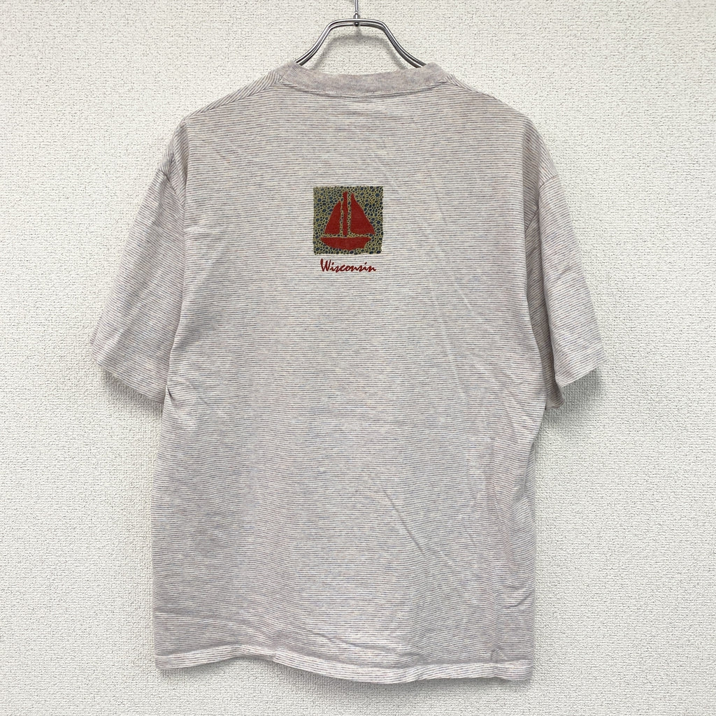 CAL CRU　カルクルー　半袖プリントTシャツ　シングルステッチ　ヴィンテージ　マルチカラー　Lサイズ　古着