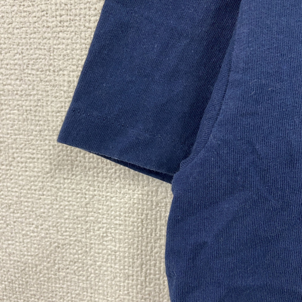 Hanes　ヘインズ　半袖プリントTシャツ　シングルステッチ　ヴィンテージ　紺　ネイビー　Lサイズ カットソー メンズ コットン 古着