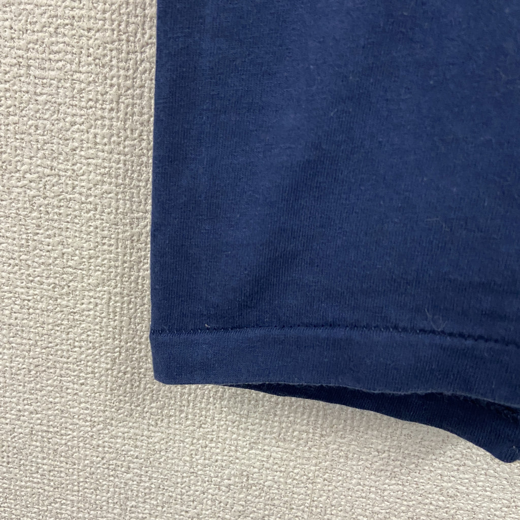 Hanes　ヘインズ　半袖プリントTシャツ　シングルステッチ　ヴィンテージ　紺　ネイビー　Lサイズ カットソー メンズ コットン 古着