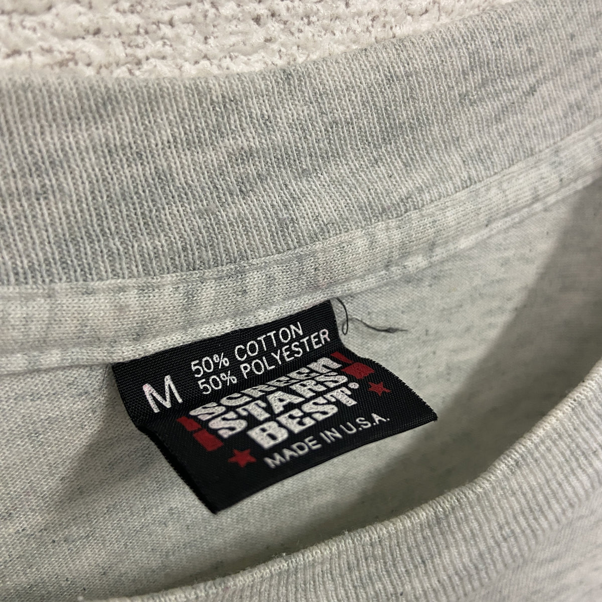 FRUIT OF THE LOOM　フルーツオブザルーム　半袖プリントTシャツ　シングルステッチ　ヴィンテージ　灰色　グレー　Mサイズ　古着