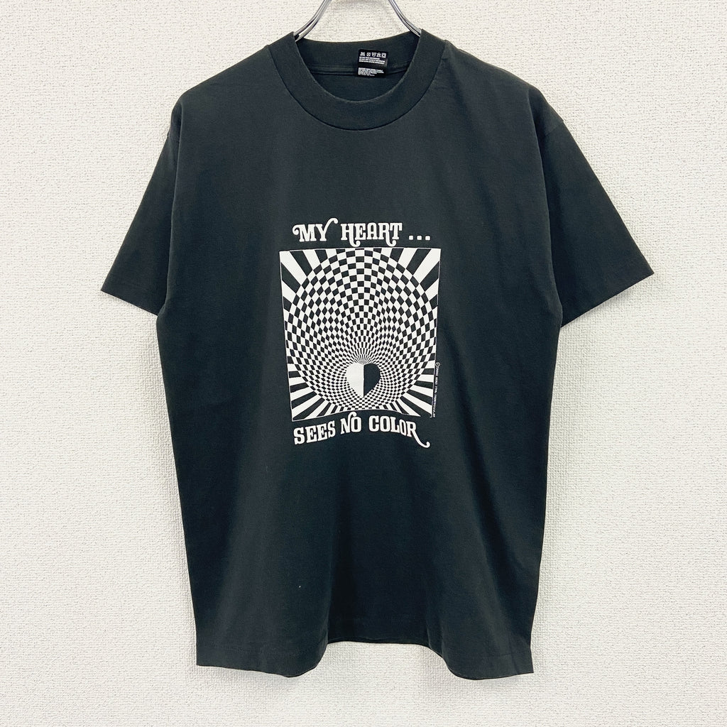 FRUIT OF THE LOOM　フルーツオブザルーム　半袖プリントTシャツ　シングルステッチ　ヴィンテージ　黒　ブラック　Lサイズ　古着