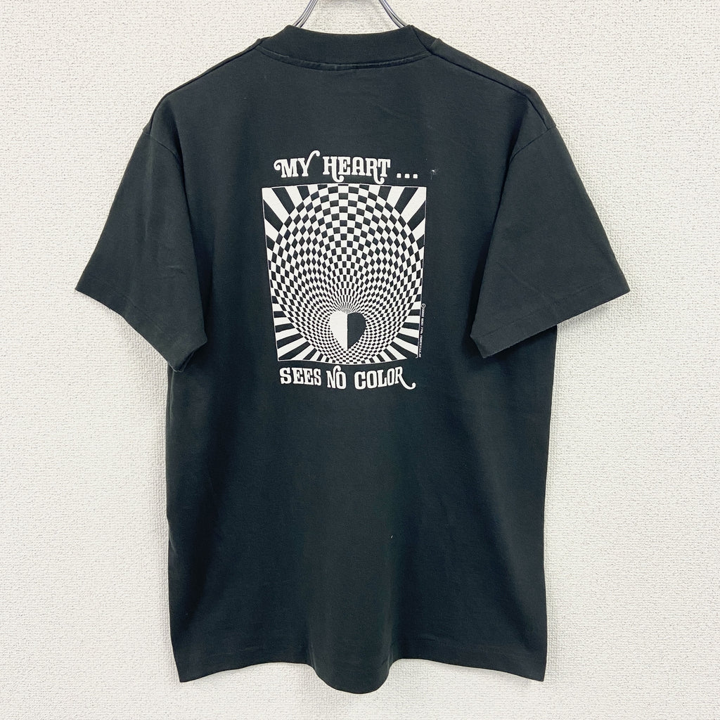 FRUIT OF THE LOOM　フルーツオブザルーム　半袖プリントTシャツ　シングルステッチ　ヴィンテージ　黒　ブラック　Lサイズ　古着