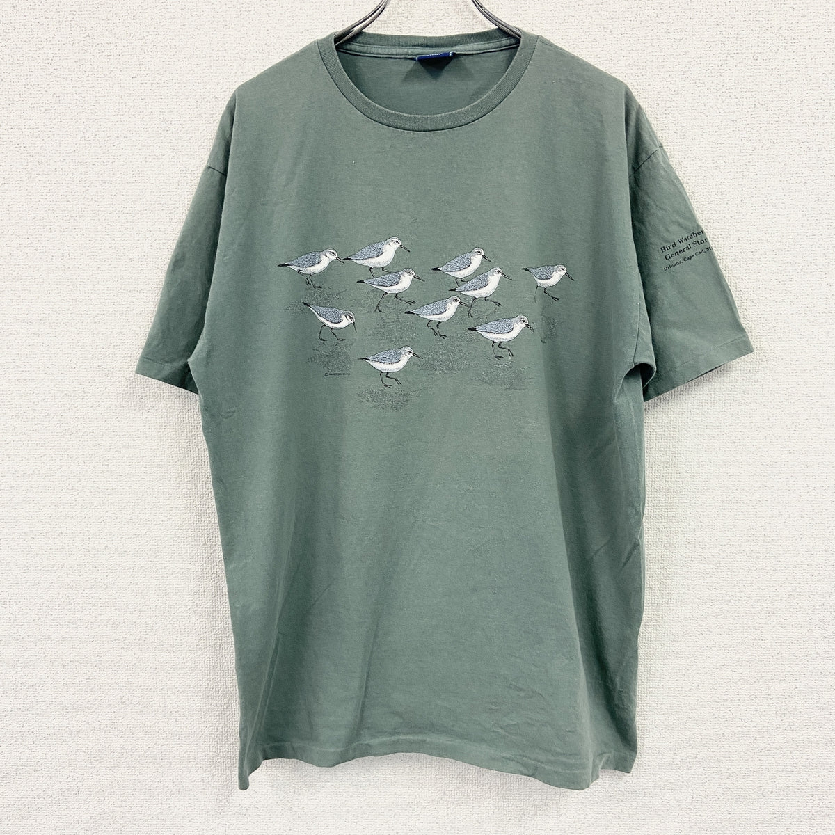 HARBORSIDE GRAPMICS　半袖プリントTシャツ　シングルステッチ　ヴィンテージ　緑　ライトグリーン　XLサイズ カットソー メンズ コットン 古着