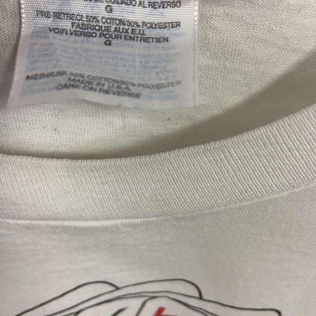 Hanes　ヘインズ　半袖プリントTシャツ　シングルステッチ　ヴィンテージ　白　ホワイト　Lサイズ　古着