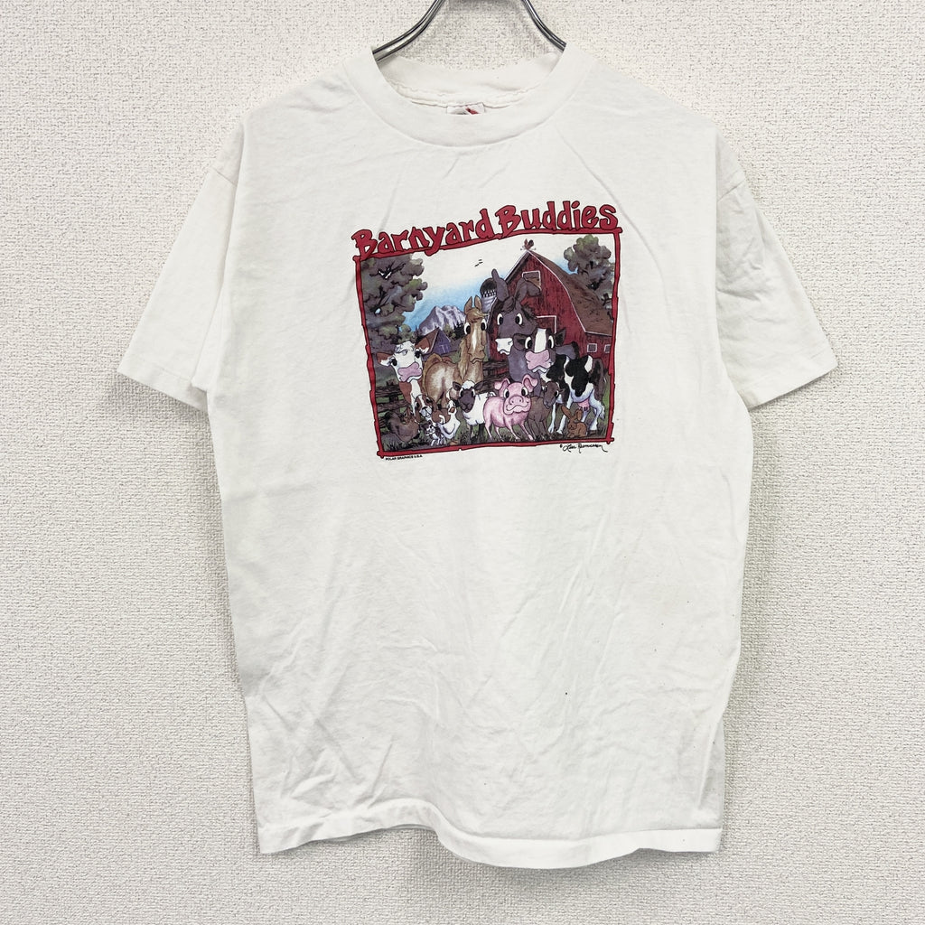anvil　アンヴィル　半袖プリントTシャツ　シングルステッチ　白　ホワイト　Lサイズ　古着