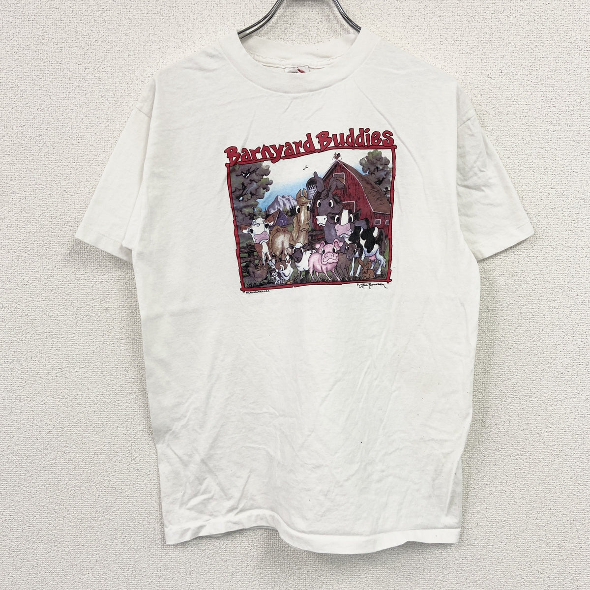 anvil　アンヴィル　半袖プリントTシャツ　シングルステッチ　白　ホワイト　Lサイズ　古着