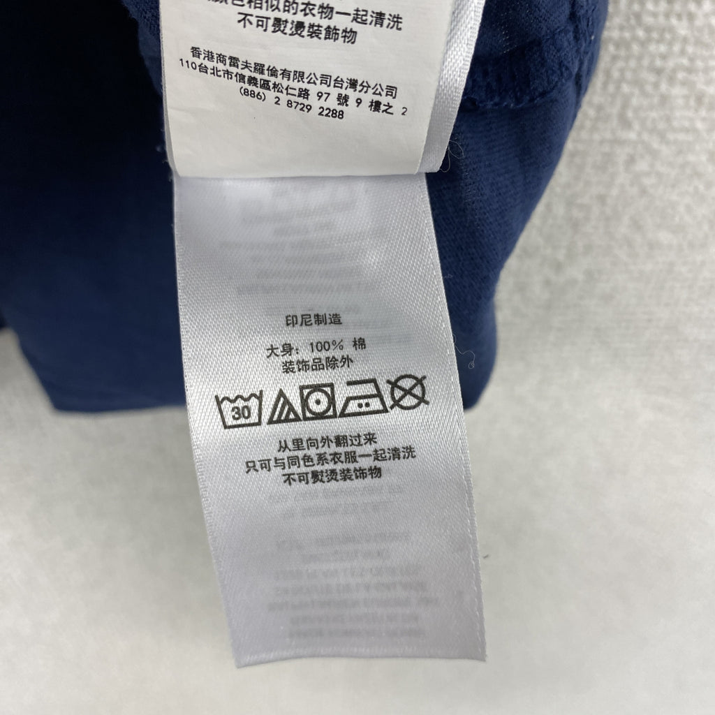 POLO RALPH LAUREN　ポロラルフローレン　半袖Tシャツ　刺ロゴ　紺　ネイビー　130サイズ　古着