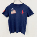 POLO RALPH LAUREN　ポロラルフローレン　半袖Tシャツ　刺ロゴ　紺　ネイビー　130サイズ　古着