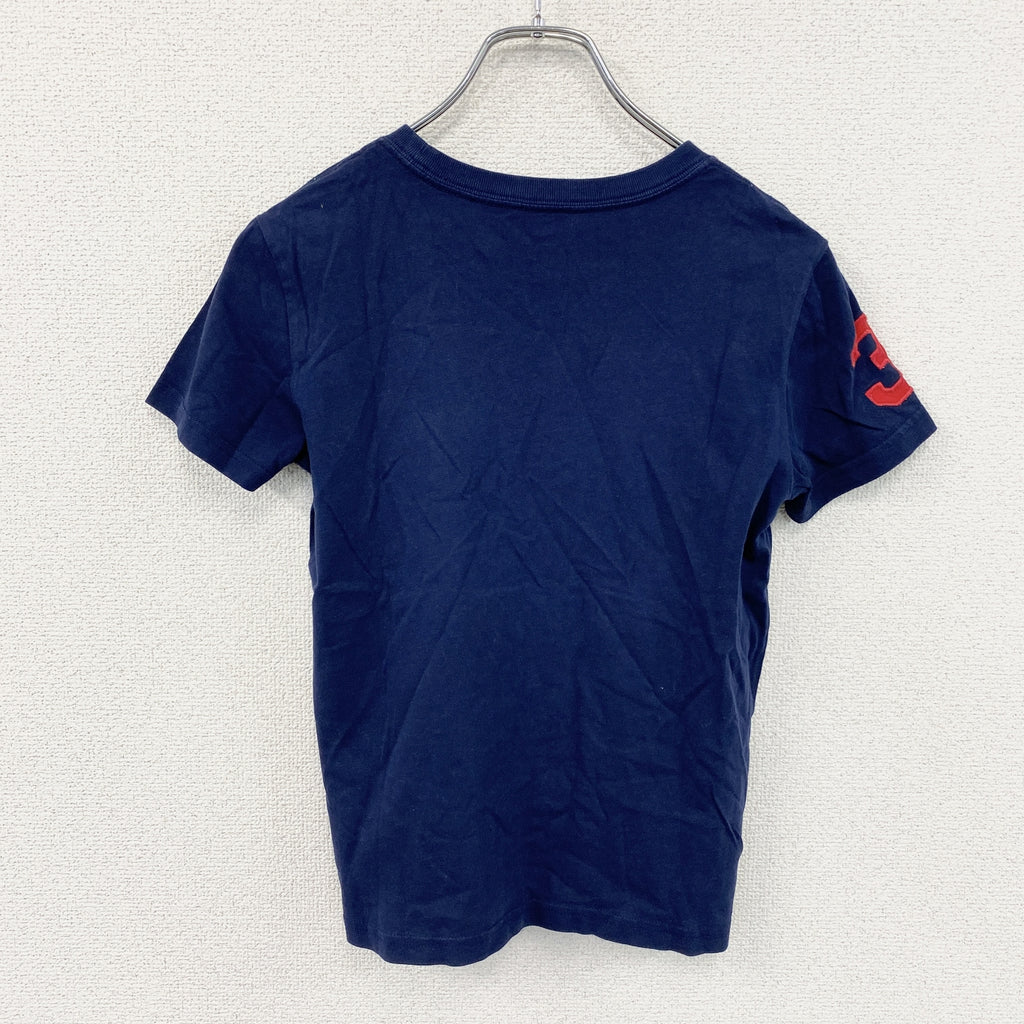 POLO RALPH LAUREN　ポロラルフローレン　半袖Tシャツ　刺ロゴ　紺　ネイビー　130サイズ　古着