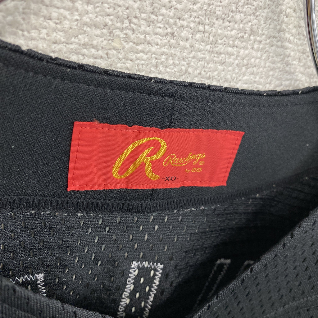 Rawlings　ローリングス　asics　アシックス　半袖シャツ　ベースボールシャツ/ユニフォームシャツ　野球　黒　ブラック　XOサイズ　古着
