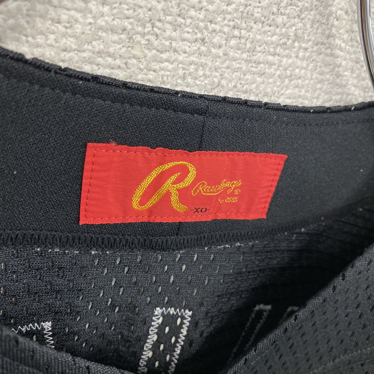 Rawlings　ローリングス　asics　アシックス　半袖シャツ　ベースボールシャツ/ユニフォームシャツ　野球　黒　ブラック　XOサイズ　古着