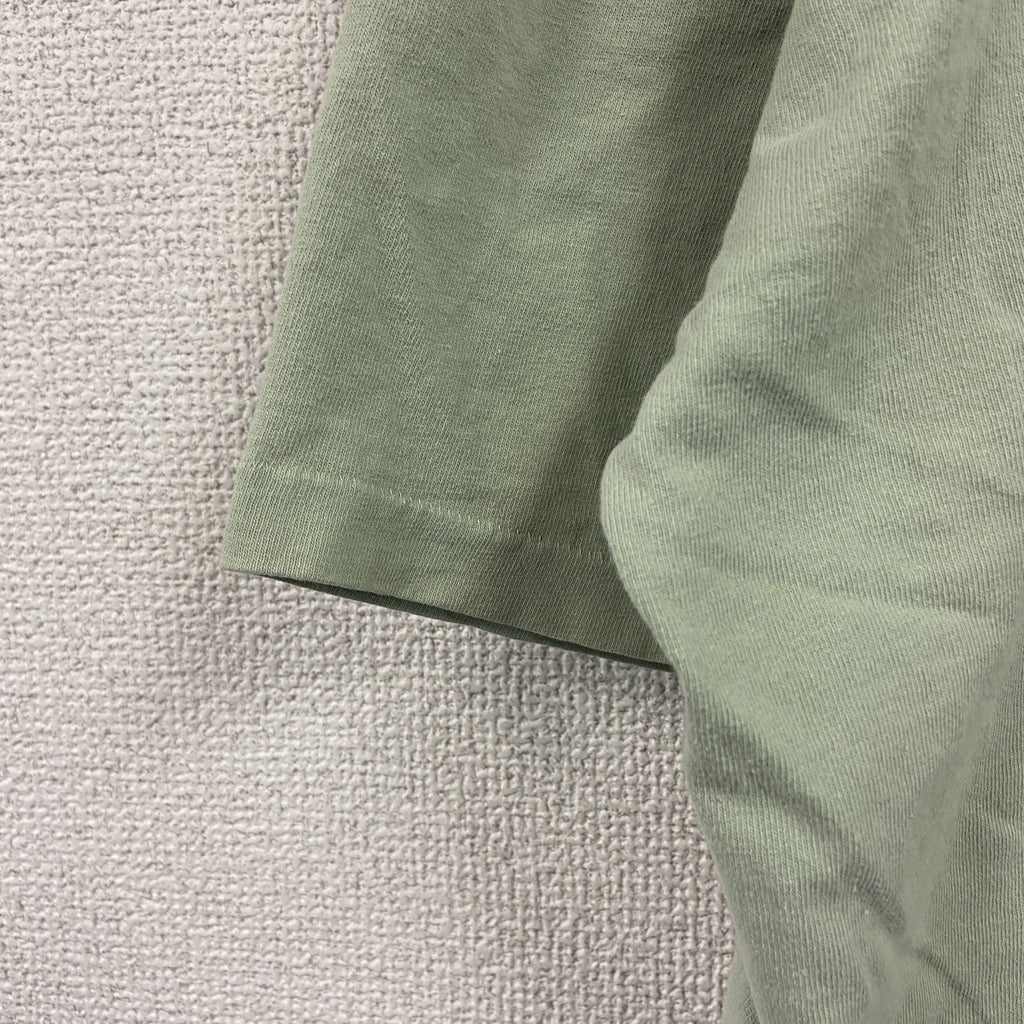 半袖プリントTシャツ　シングルステッチ　ヴィンテージ　緑　ライトグリーン　XLサイズ カットソー メンズ コットン 古着