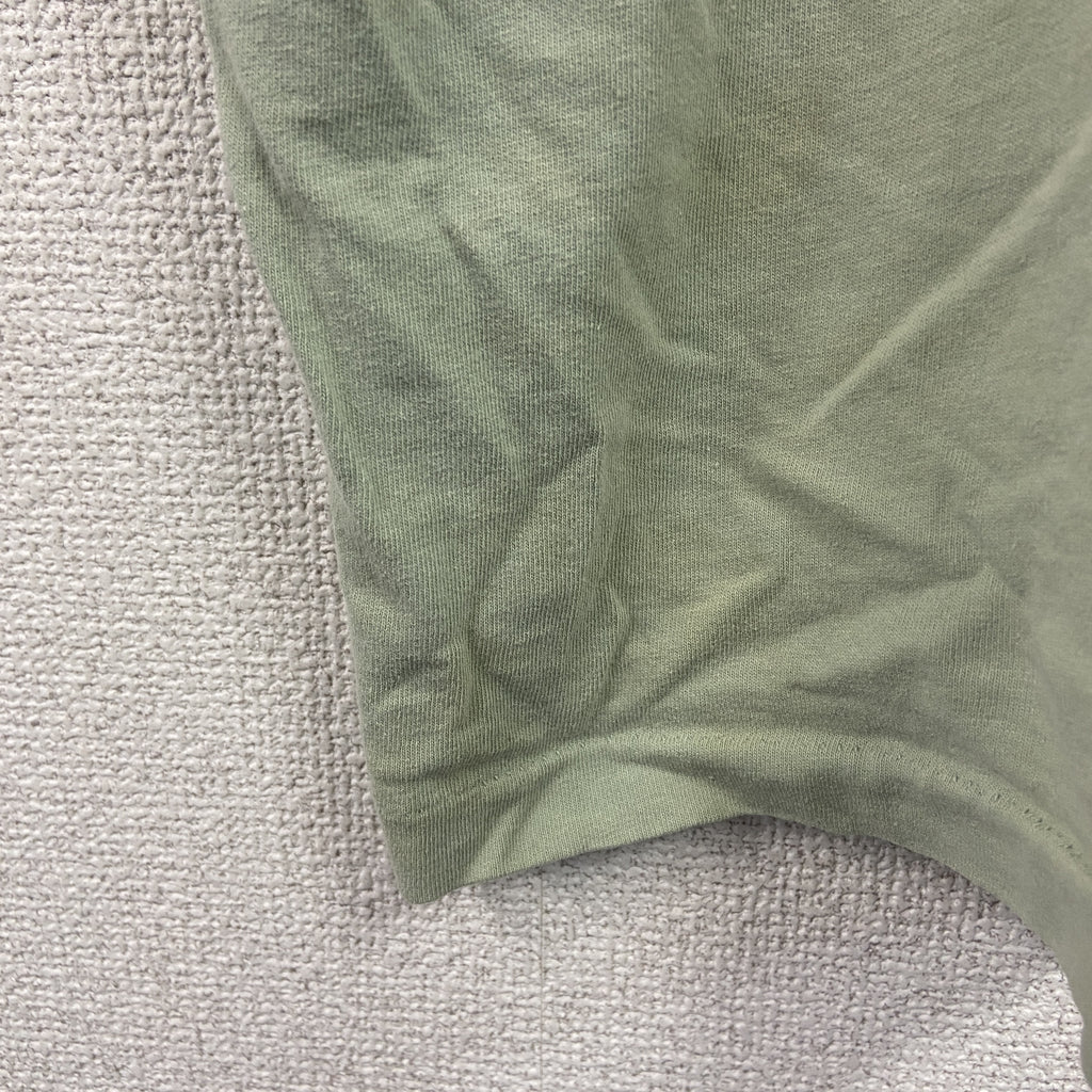 半袖プリントTシャツ　シングルステッチ　ヴィンテージ　緑　ライトグリーン　XLサイズ カットソー メンズ コットン 古着