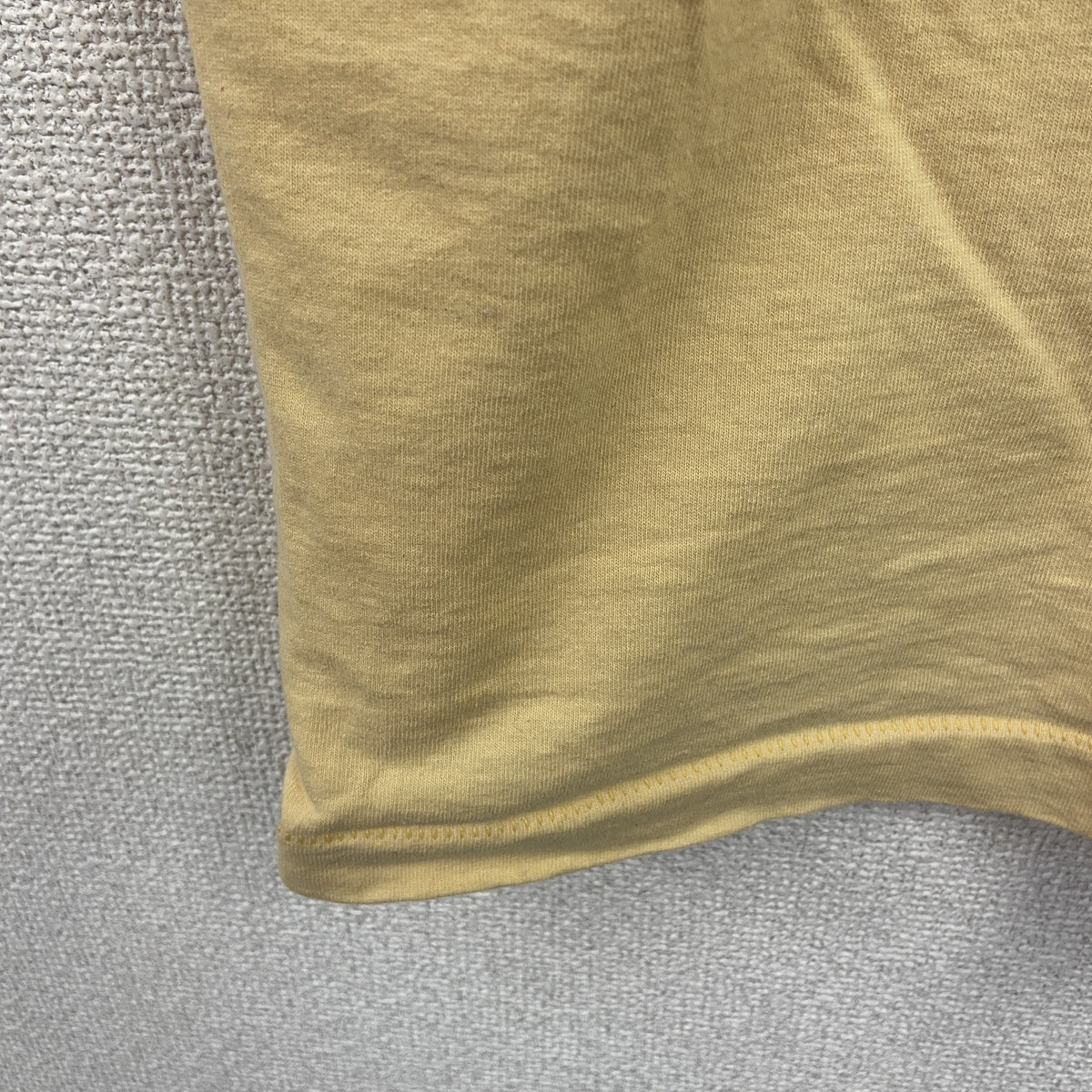 FRUIT OF THE LOOM　フルーツオブザルーム　半袖プリントTシャツ　シングルステッチ　ヴィンテージ　黄色　ライトイエロー　XLサイズ カットソー メンズ コットン 古着