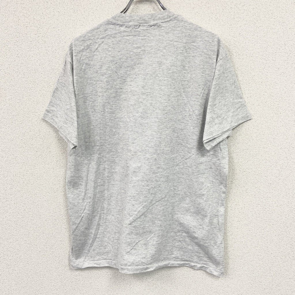 Hanes　ヘインズ　半袖プリントTシャツ　シングルステッチ　霜降りグレー　Lサイズ　古着