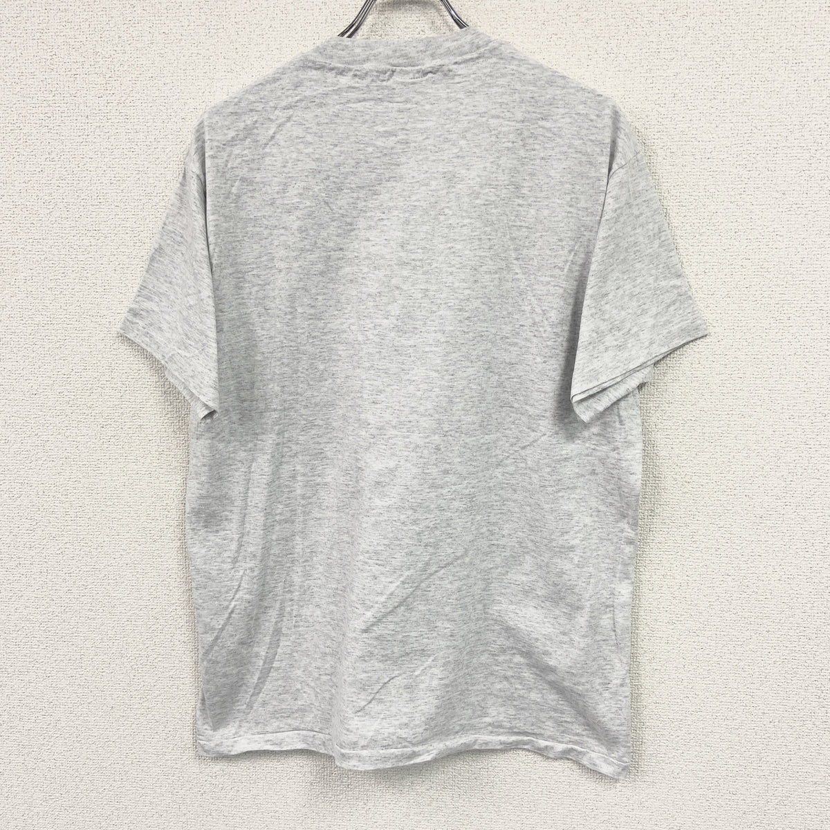Hanes　ヘインズ　半袖プリントTシャツ　シングルステッチ　霜降りグレー　Lサイズ　古着
