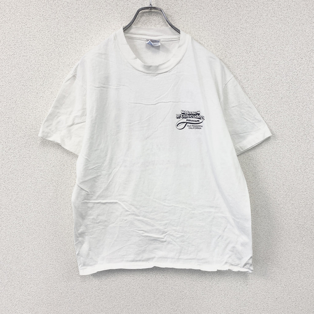 Hanes　ヘインズ　半袖プリントTシャツ　シングルステッチ　ヴィンテージ　白　ホワイト　Lサイズ カットソー メンズ コットン 古着