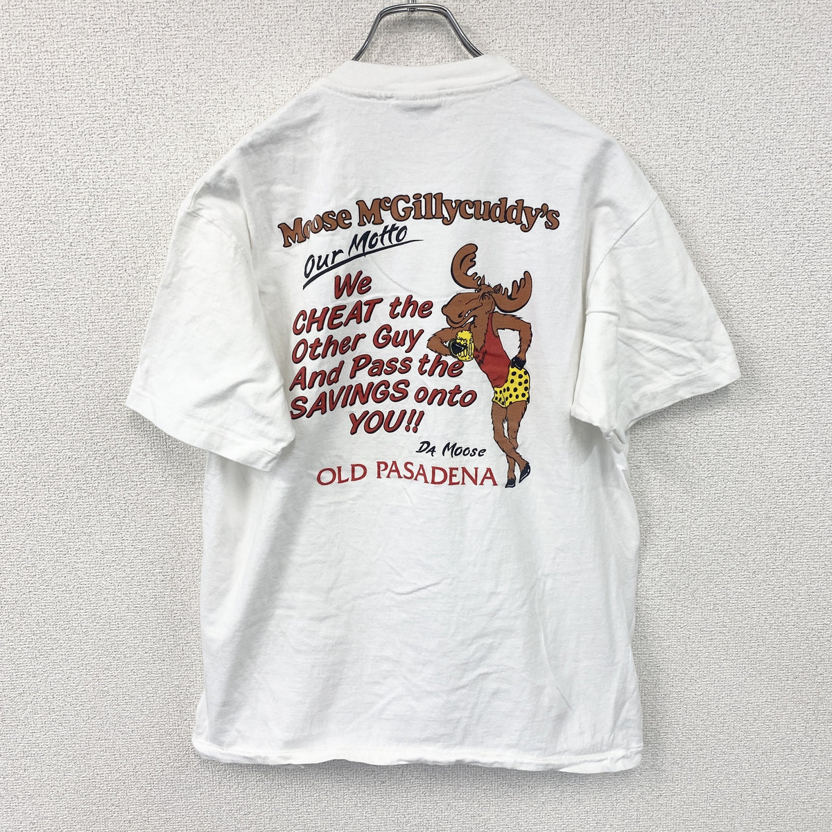 Hanes　ヘインズ　半袖プリントTシャツ　シングルステッチ　ヴィンテージ　白　ホワイト　Lサイズ カットソー メンズ コットン 古着
