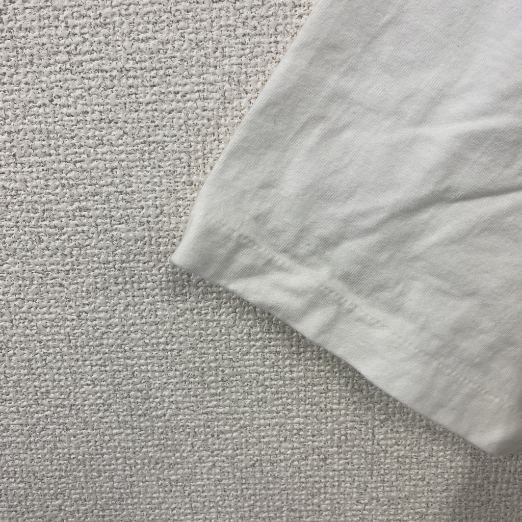 Hanes　ヘインズ　半袖プリントTシャツ　シングルステッチ　ヴィンテージ　白　ホワイト　Lサイズ カットソー メンズ コットン 古着