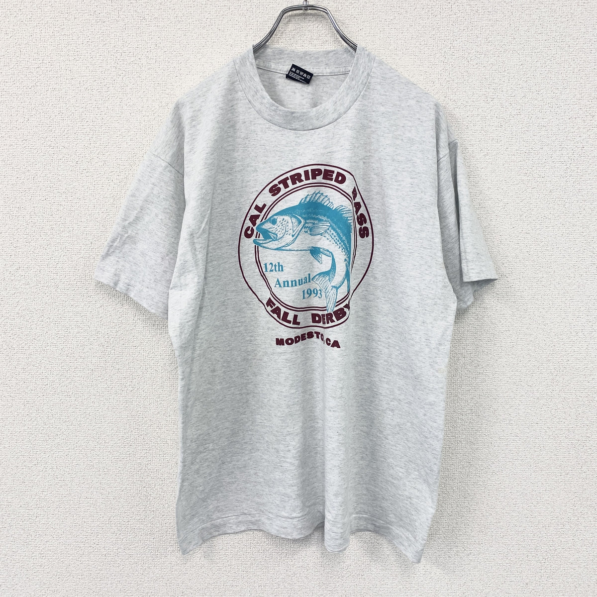 FRUIT OF THE LOOM　フルーツオブザルーム　半袖プリントTシャツ　シングルステッチ　ヴィンテージ　霜降りグレー　XLサイズ カットソー メンズ コットン 古着
