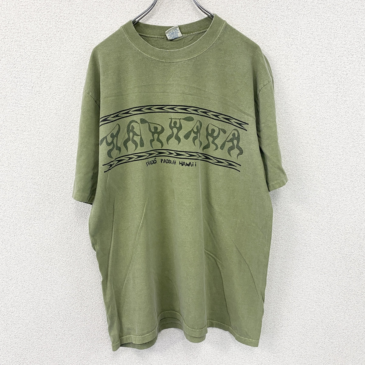 Crazy Shirts　クレイジーシャツ　半袖プリントTシャツ　シングルステッチ　ヴィンテージ　カーキ　Lサイズ　古着