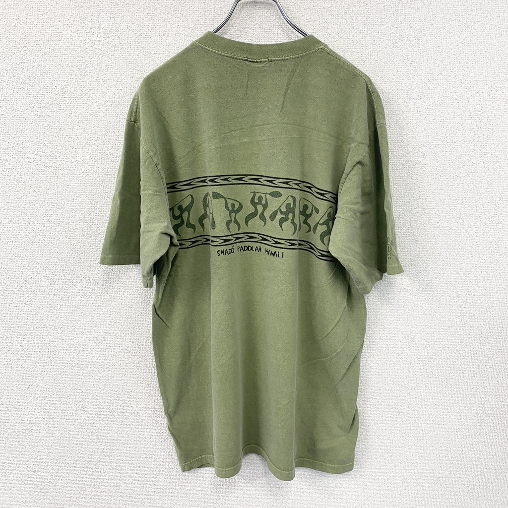 Crazy Shirts　クレイジーシャツ　半袖プリントTシャツ　シングルステッチ　ヴィンテージ　カーキ　Lサイズ　古着