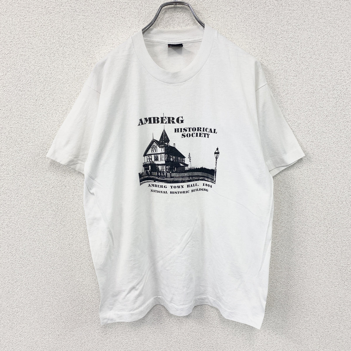 FRUIT OF THE LOOM　フルーツオブザルーム　半袖プリントTシャツ　シングルステッチ　ヴィンテージ　白　ホワイト　Lサイズ カットソー メンズ コットン 古着