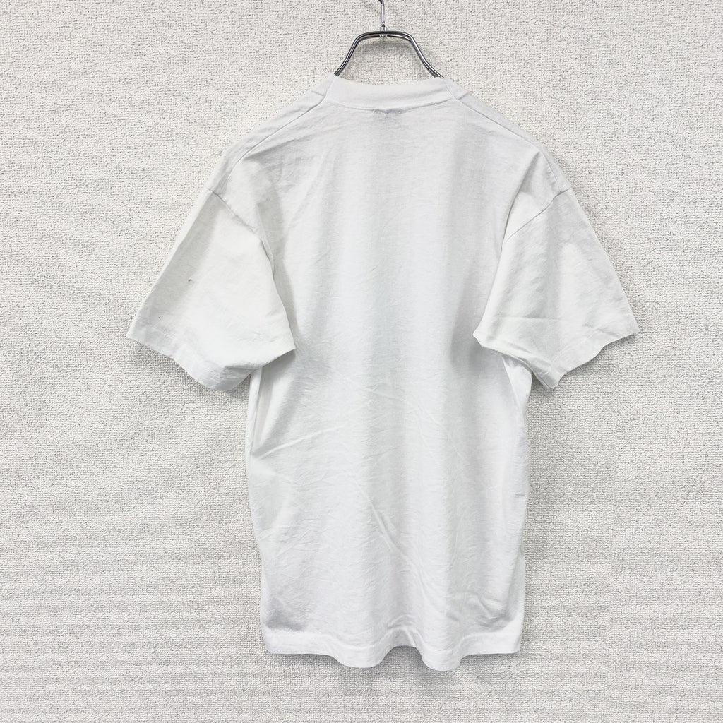 FRUIT OF THE LOOM　フルーツオブザルーム　半袖プリントTシャツ　シングルステッチ　ヴィンテージ　白　ホワイト　Lサイズ カットソー メンズ コットン 古着