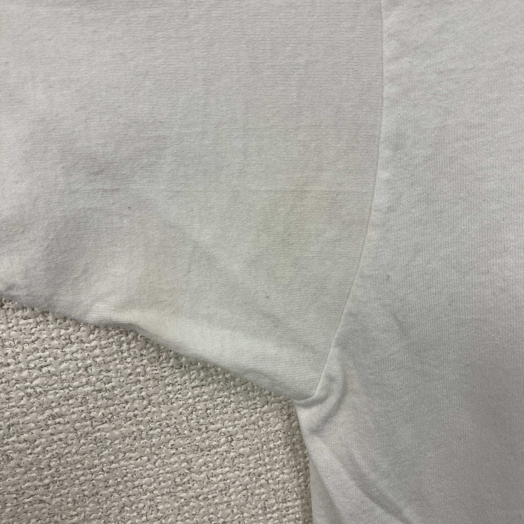 FRUIT OF THE LOOM　フルーツオブザルーム　半袖プリントTシャツ　シングルステッチ　ヴィンテージ　白　ホワイト　Lサイズ カットソー メンズ コットン 古着