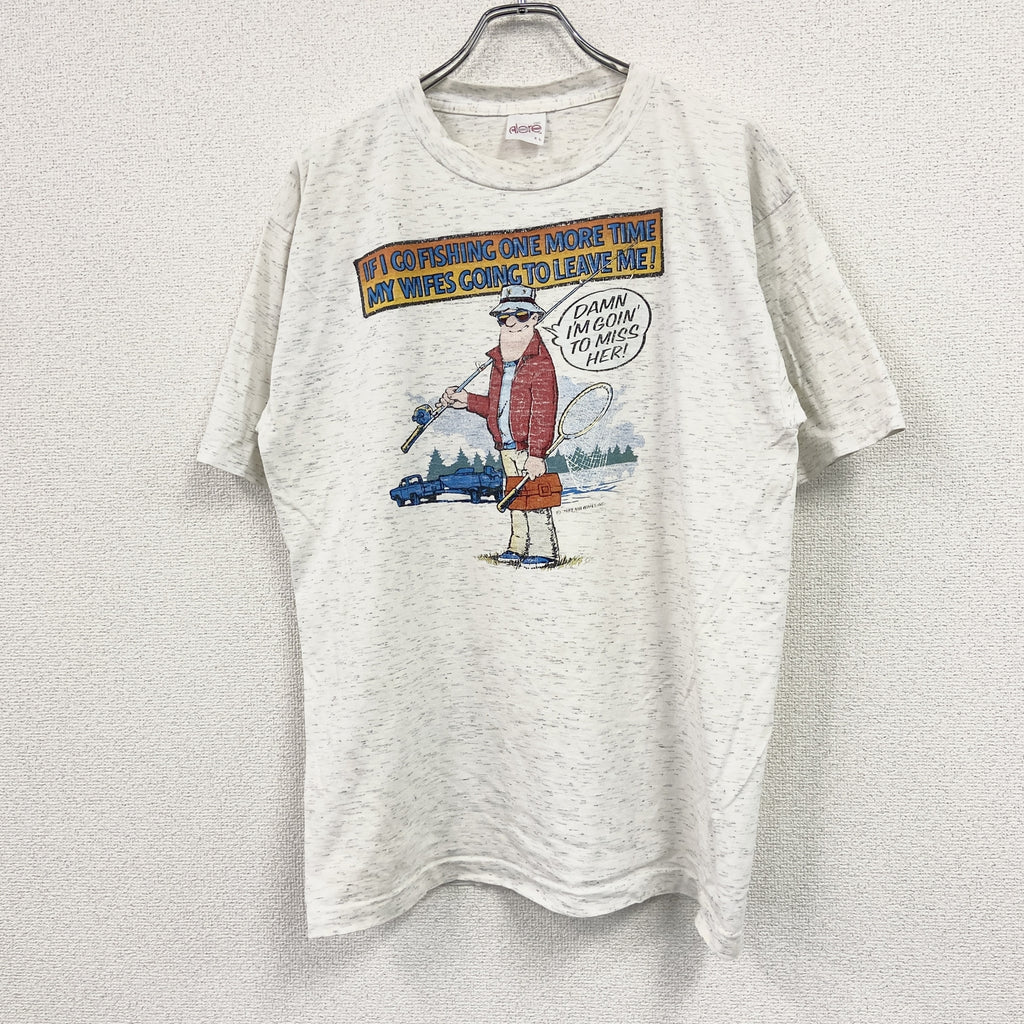 Alore　半袖プリントTシャツ　シングルステッチ　ヴィンテージ　白　ホワイト　XLサイズ　古着