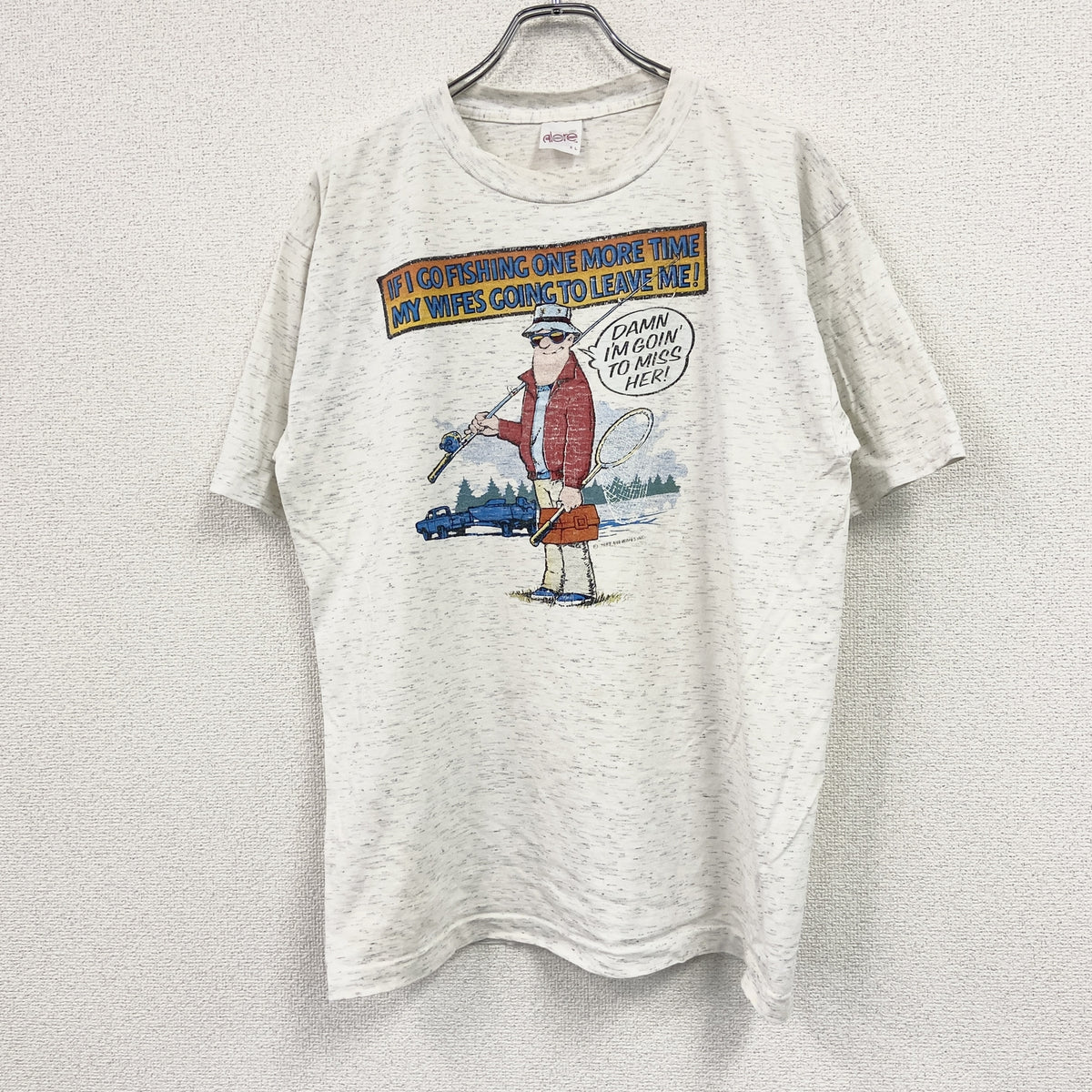 Alore　半袖プリントTシャツ　シングルステッチ　ヴィンテージ　白　ホワイト　XLサイズ　古着