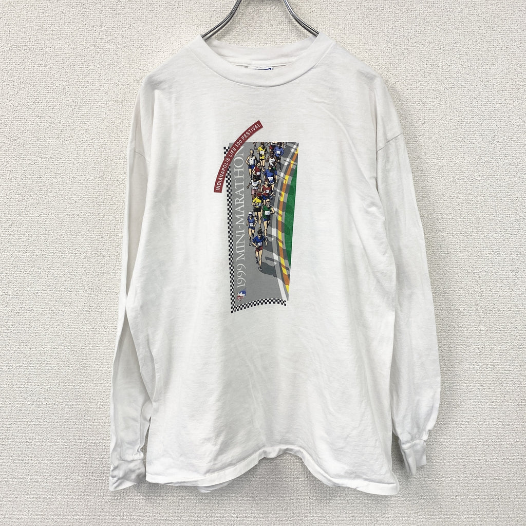 All Sport　オールスポーツ　長袖Tシャツ　ヴィンテージ　白　ホワイト　XLサイズ　古着