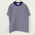 TOWN CRAFT　タウンクラフト　半袖プリントTシャツ　シングルステッチ　ヴィンテージ　ストライプ　紺　白　ネイビー　ホワイト　XLサイズ　古着