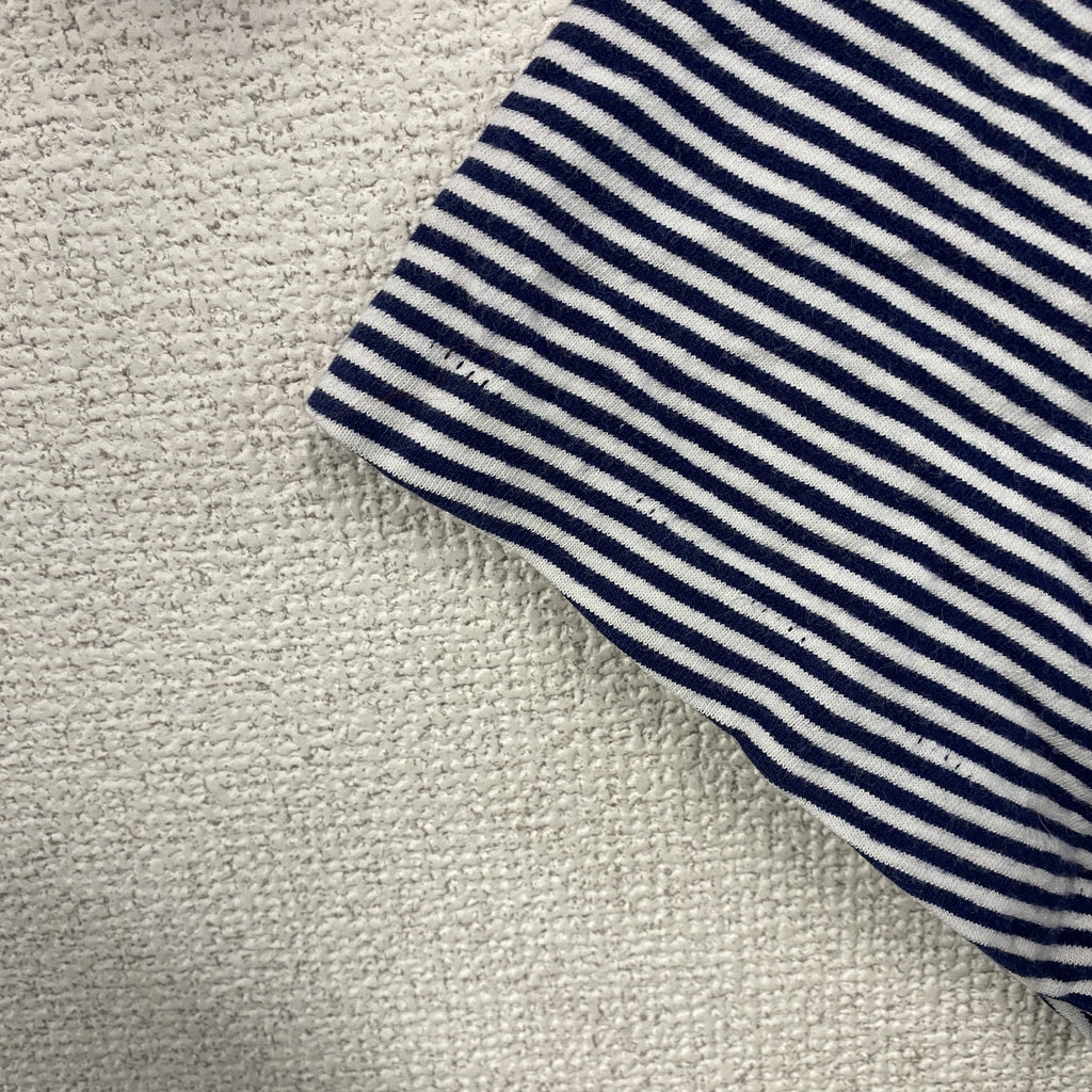 TOWN CRAFT　タウンクラフト　半袖プリントTシャツ　シングルステッチ　ヴィンテージ　ストライプ　紺　白　ネイビー　ホワイト　XLサイズ　古着