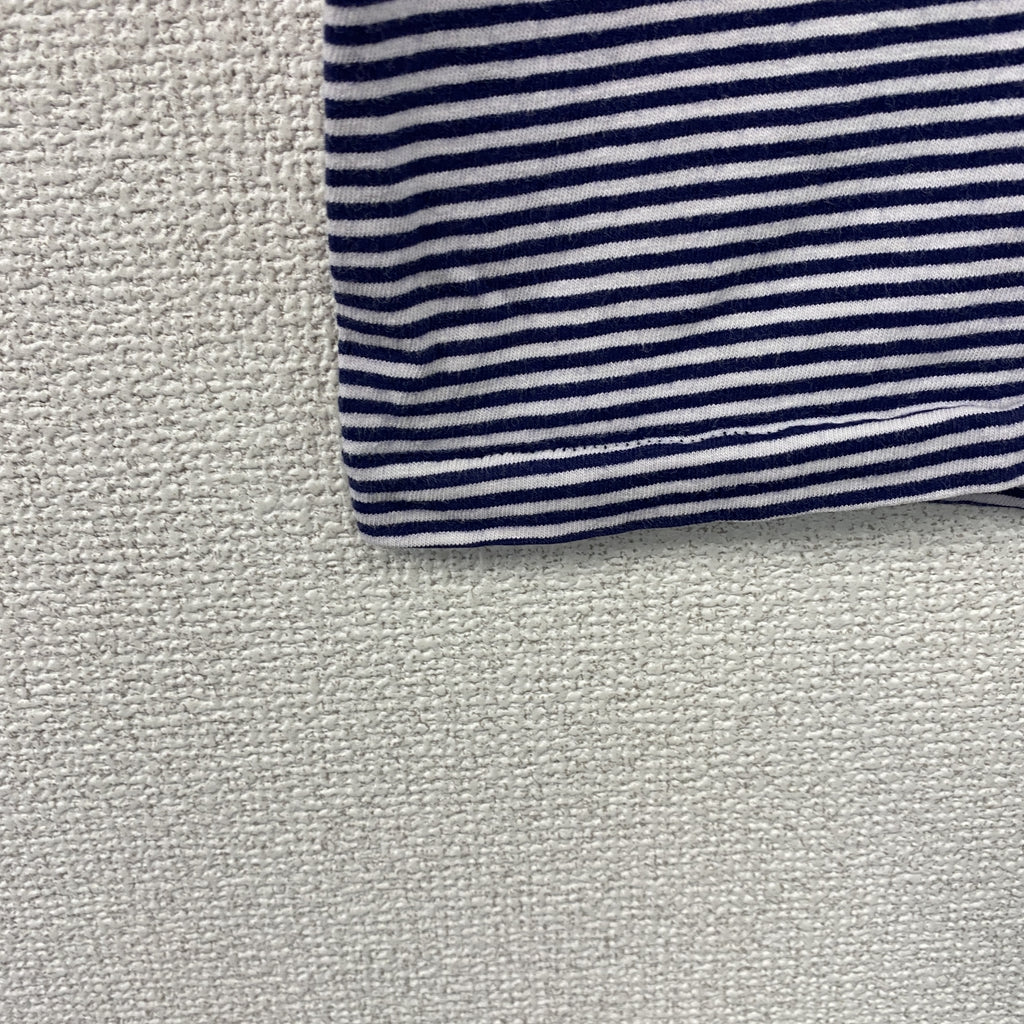 TOWN CRAFT　タウンクラフト　半袖プリントTシャツ　シングルステッチ　ヴィンテージ　ストライプ　紺　白　ネイビー　ホワイト　XLサイズ　古着
