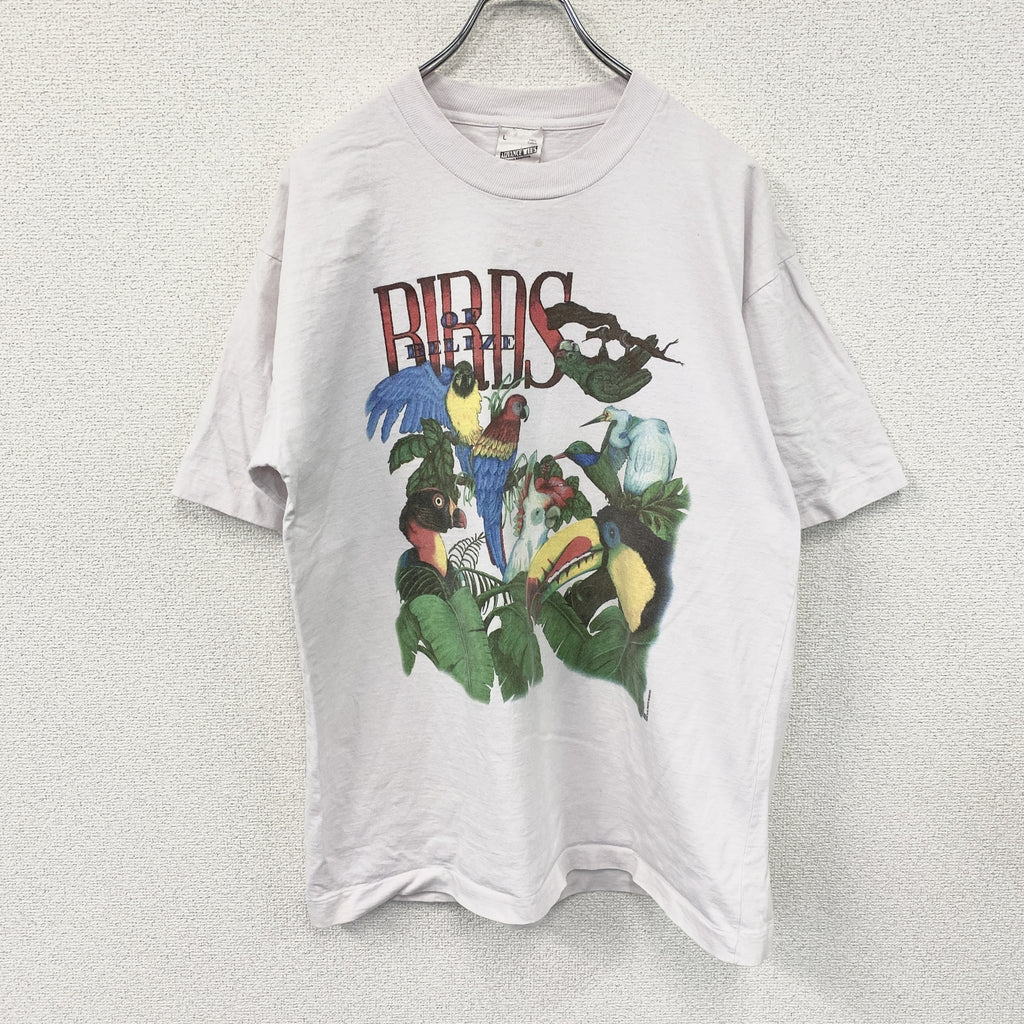 ADVANCE TEE'S　アドバンスティーズ　半袖プリントTシャツ　シングルステッチ　ヴィンテージ　白　ホワイト　Lサイズ　古着