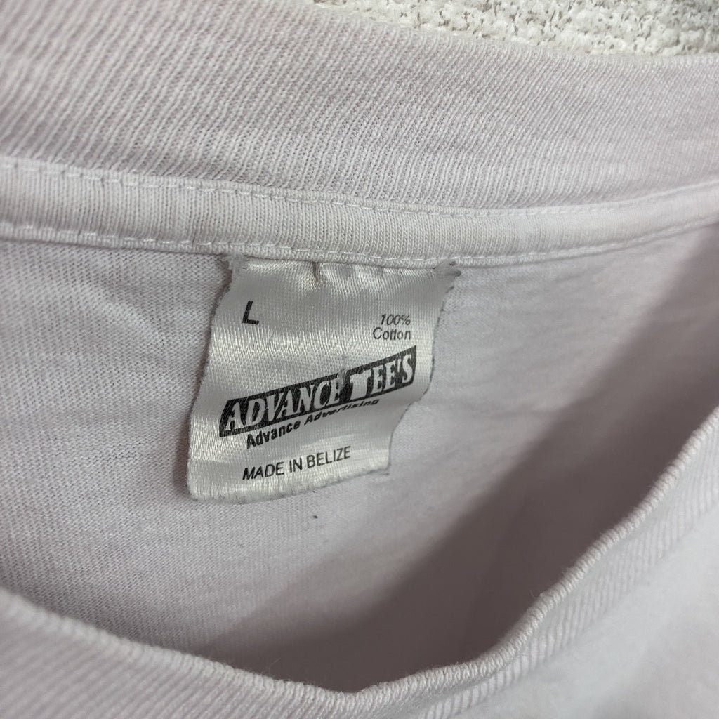 ADVANCE TEE'S　アドバンスティーズ　半袖プリントTシャツ　シングルステッチ　ヴィンテージ　白　ホワイト　Lサイズ　古着
