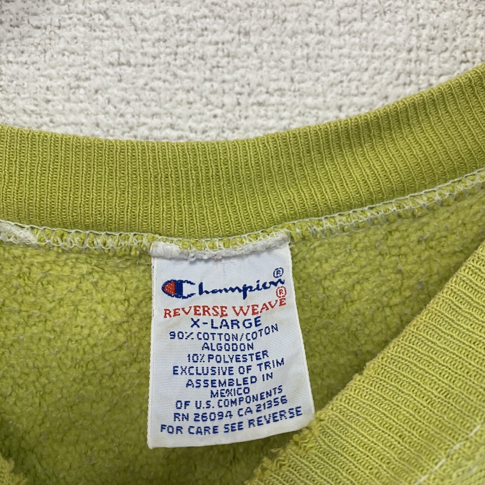 Champion　チャンピオン　リバースウィーブ　スウェット/トレーナー　ライムグリーン　XLサイズ　古着