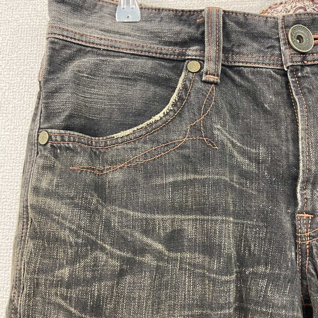 EDWIN　エドウィン　503　デニムパンツ/ジーンズ　ジップフライ　インディゴ　黒　ブラック　W32サイズ　古着