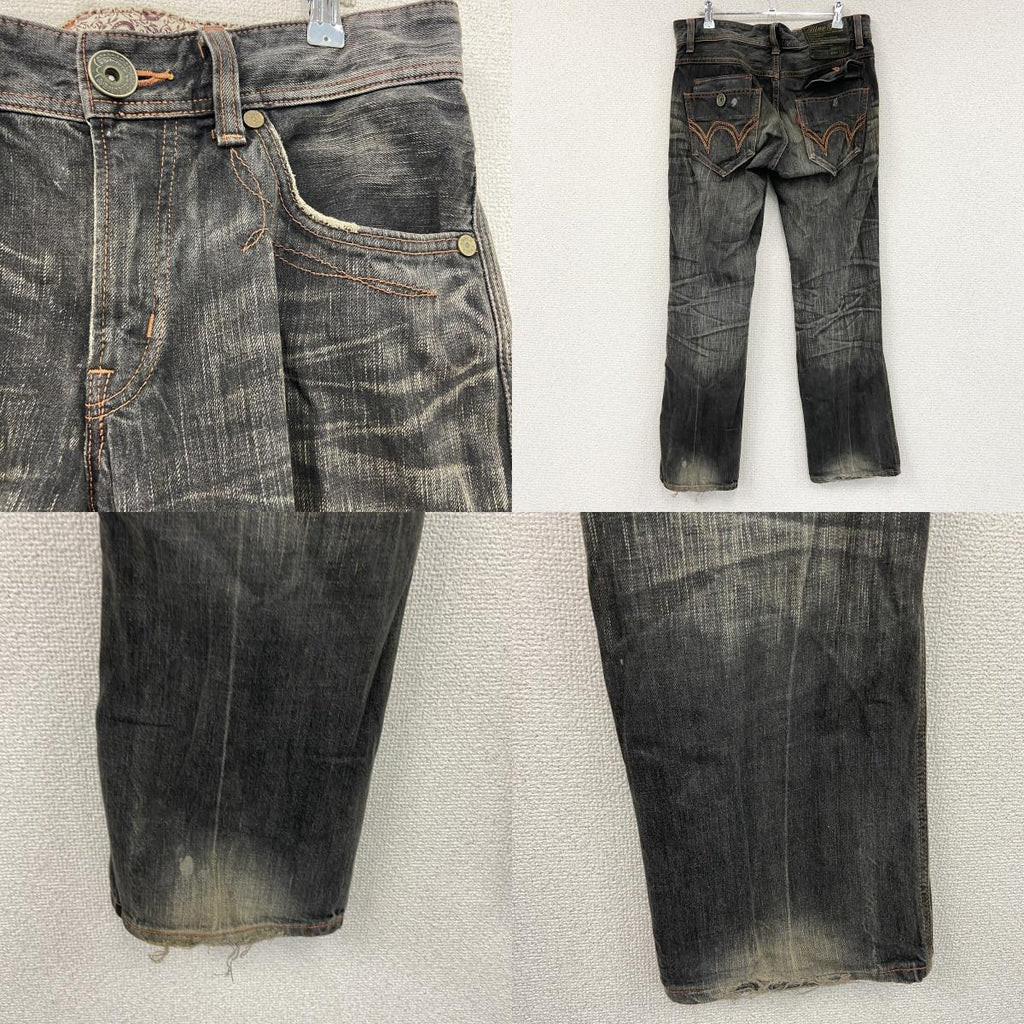 EDWIN　エドウィン　503　デニムパンツ/ジーンズ　ジップフライ　インディゴ　黒　ブラック　W32サイズ　古着