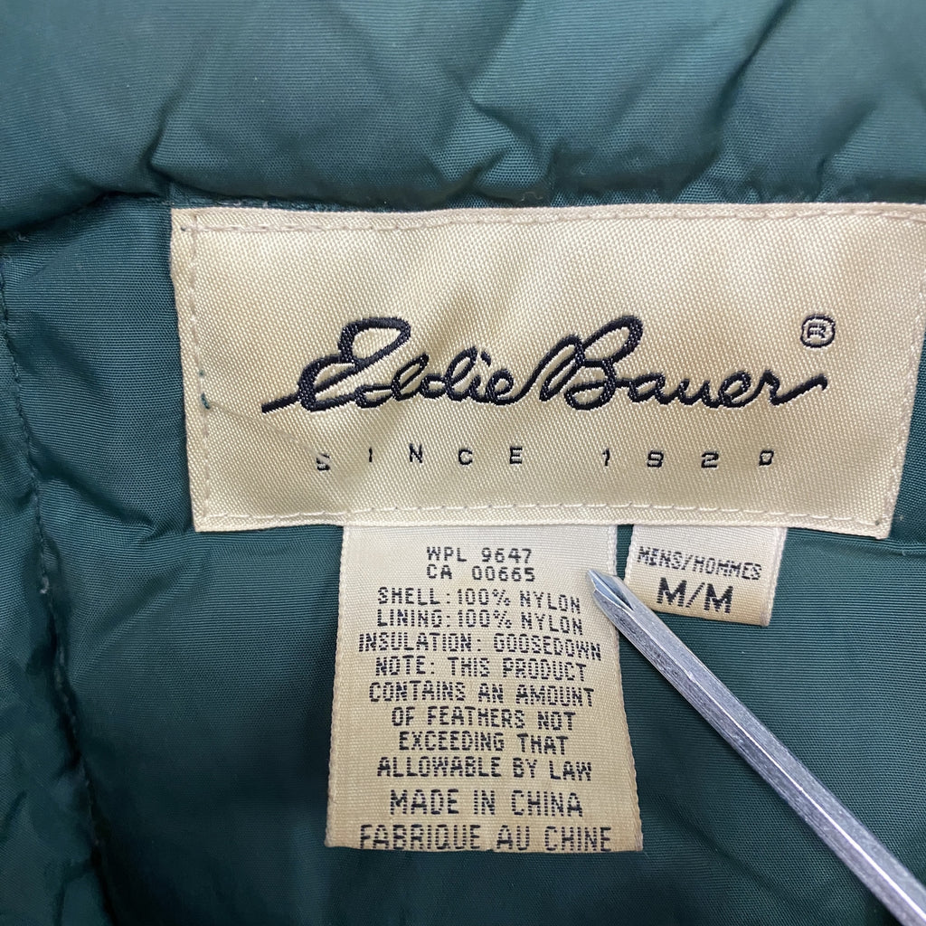 90s　Eddie Bauer　エディバウアー　グースダウンジャケット　緑　グリーン　Mサイズ　古着