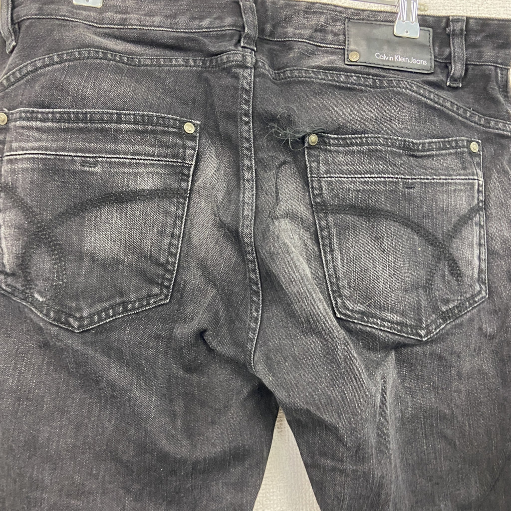 Calvin Klein Jeans　カルバンクラインジーンズ　デニムパンツ/ジーンズ　ジップフライ　インディゴ　黒　ブラック　34サイズ　古着