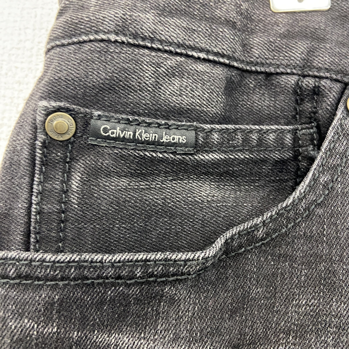 Calvin Klein Jeans　カルバンクラインジーンズ　デニムパンツ/ジーンズ　ジップフライ　インディゴ　黒　ブラック　34サイズ　古着