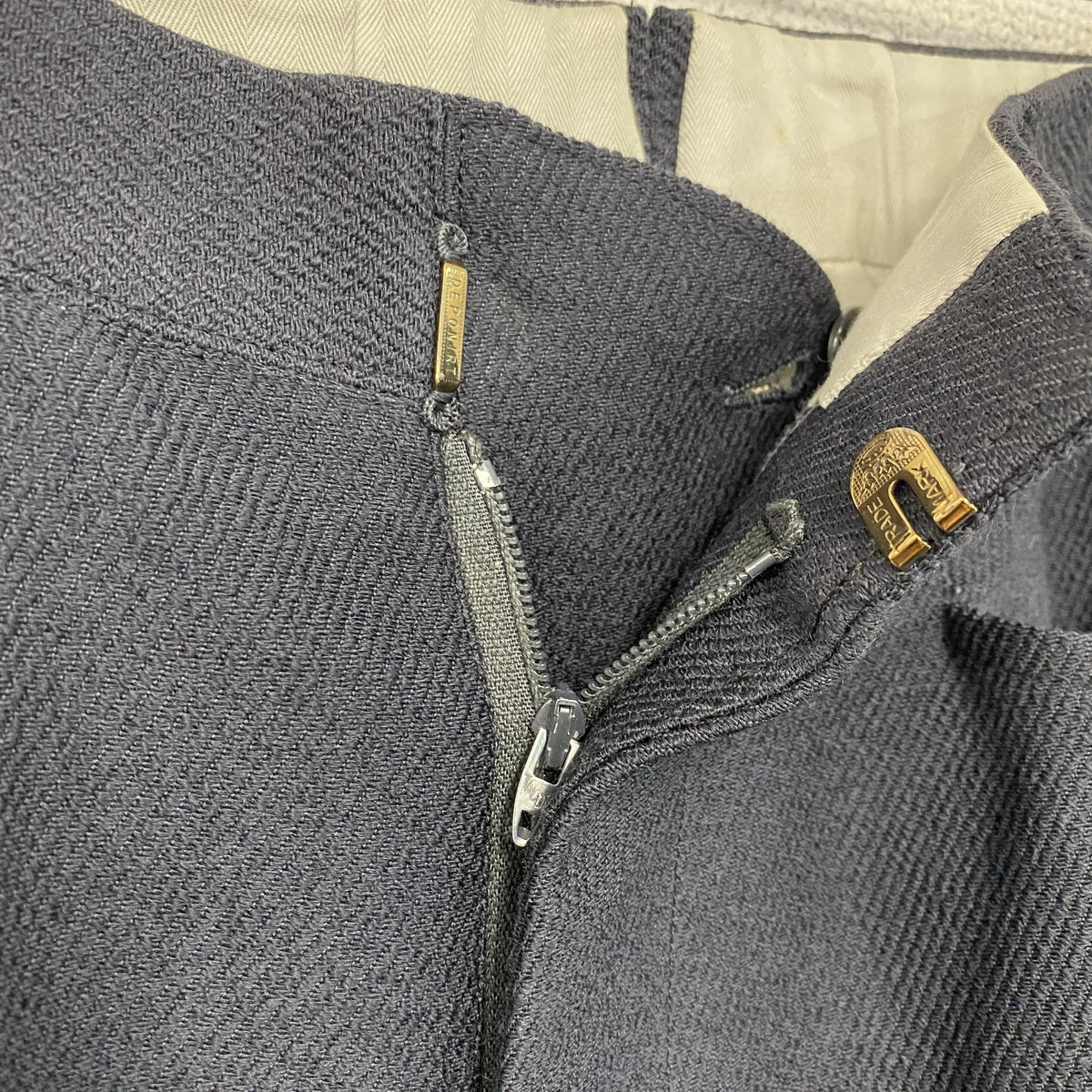 ~60s　スラックス　ジップフライ　DEPONIRTフック　ロケットTARON　グレー　古着