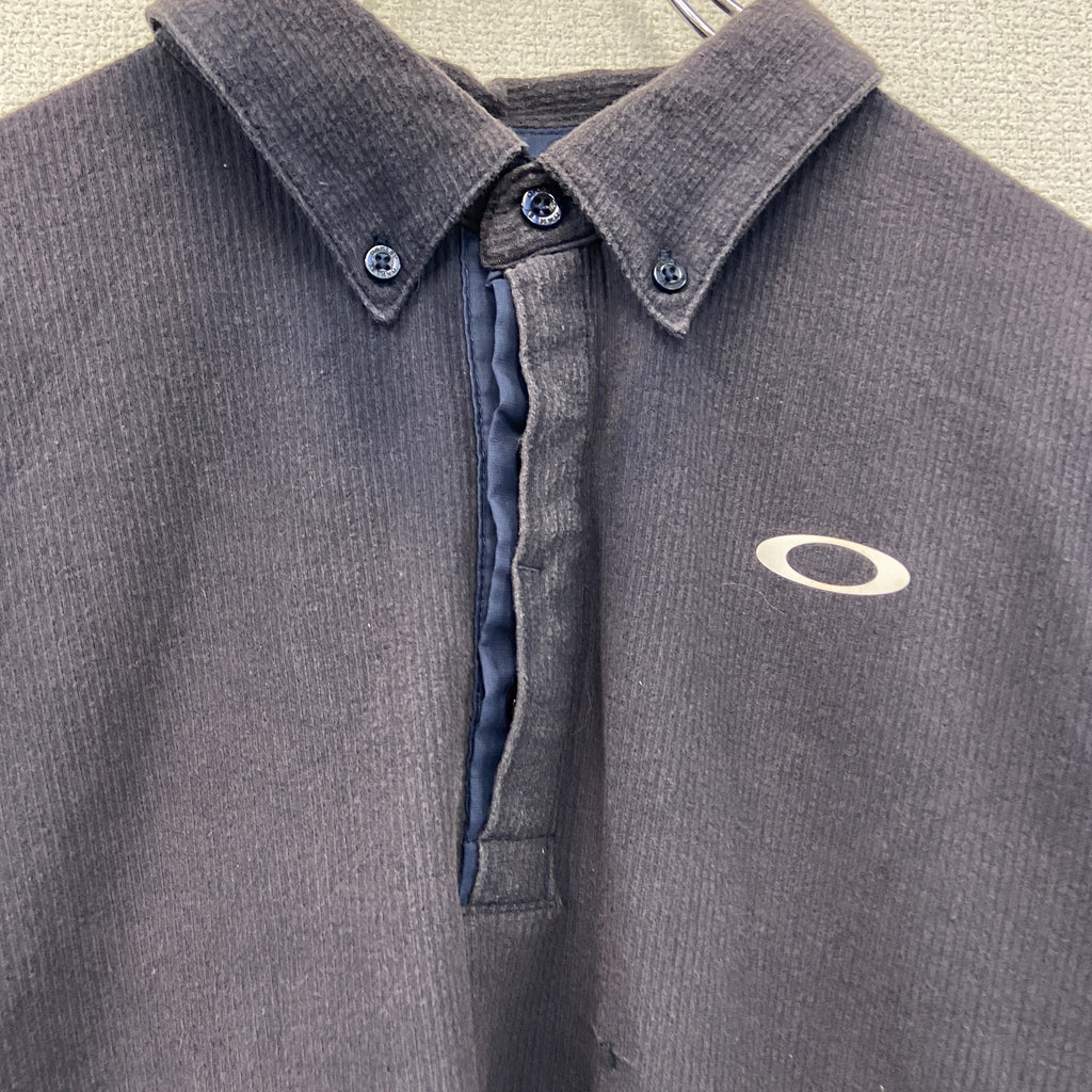 OAKLEY　オークリー　半袖ポロシャツ　ボタンダウン　フェード　黒　ブラック　XLサイズ　古着
