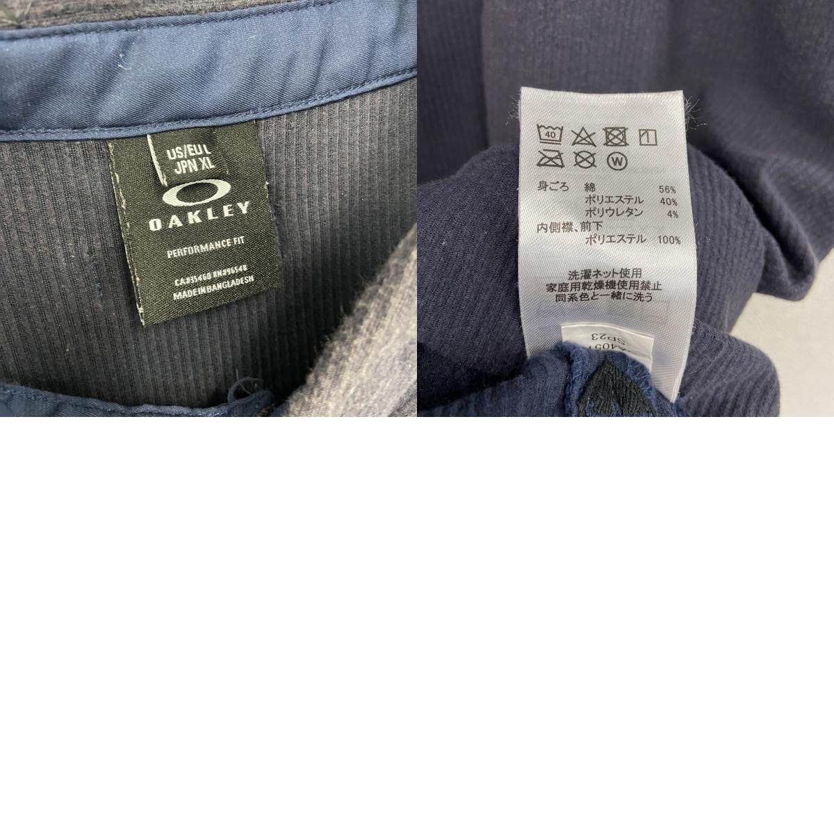 OAKLEY　オークリー　半袖ポロシャツ　ボタンダウン　フェード　黒　ブラック　XLサイズ　古着