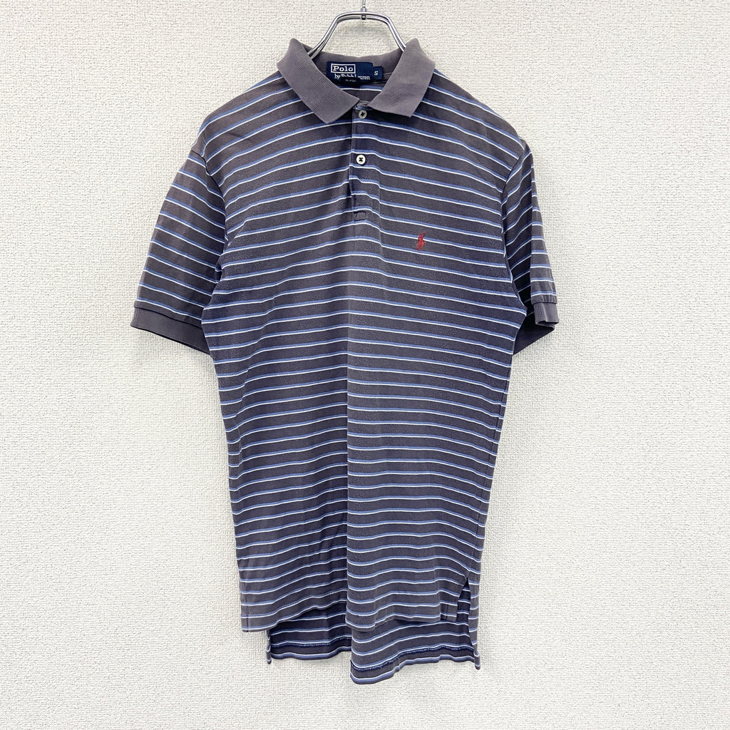 Polo by Ralph Lauren　ラルフローレン　半袖ポロシャツ　ボーダー柄　紺　ネイビー　Sサイズ　古着